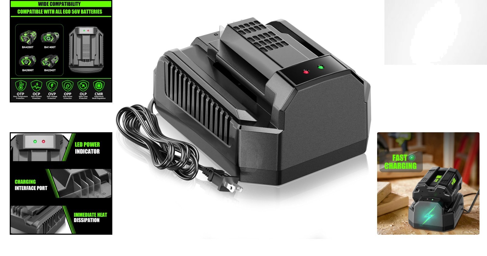 Reliable Fast Charging for EGO 56V Batteries – Compatible with Various Models