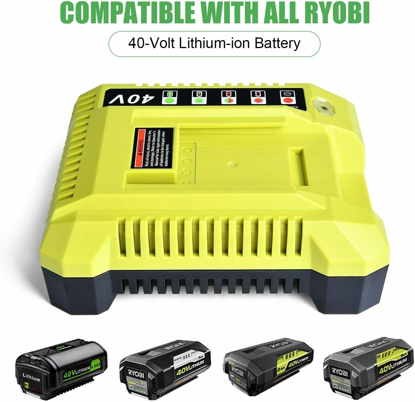 For RYOBI 40V Lithium 4Ah High Capacity Battery OP40404VNM Battery and Charger