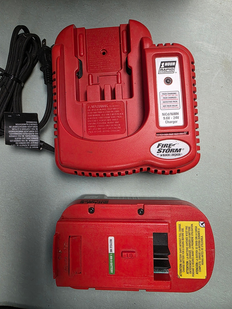 Genuine Black & Decker BDFC240 9.6V-24V Battery Charger- WITH 18V battery