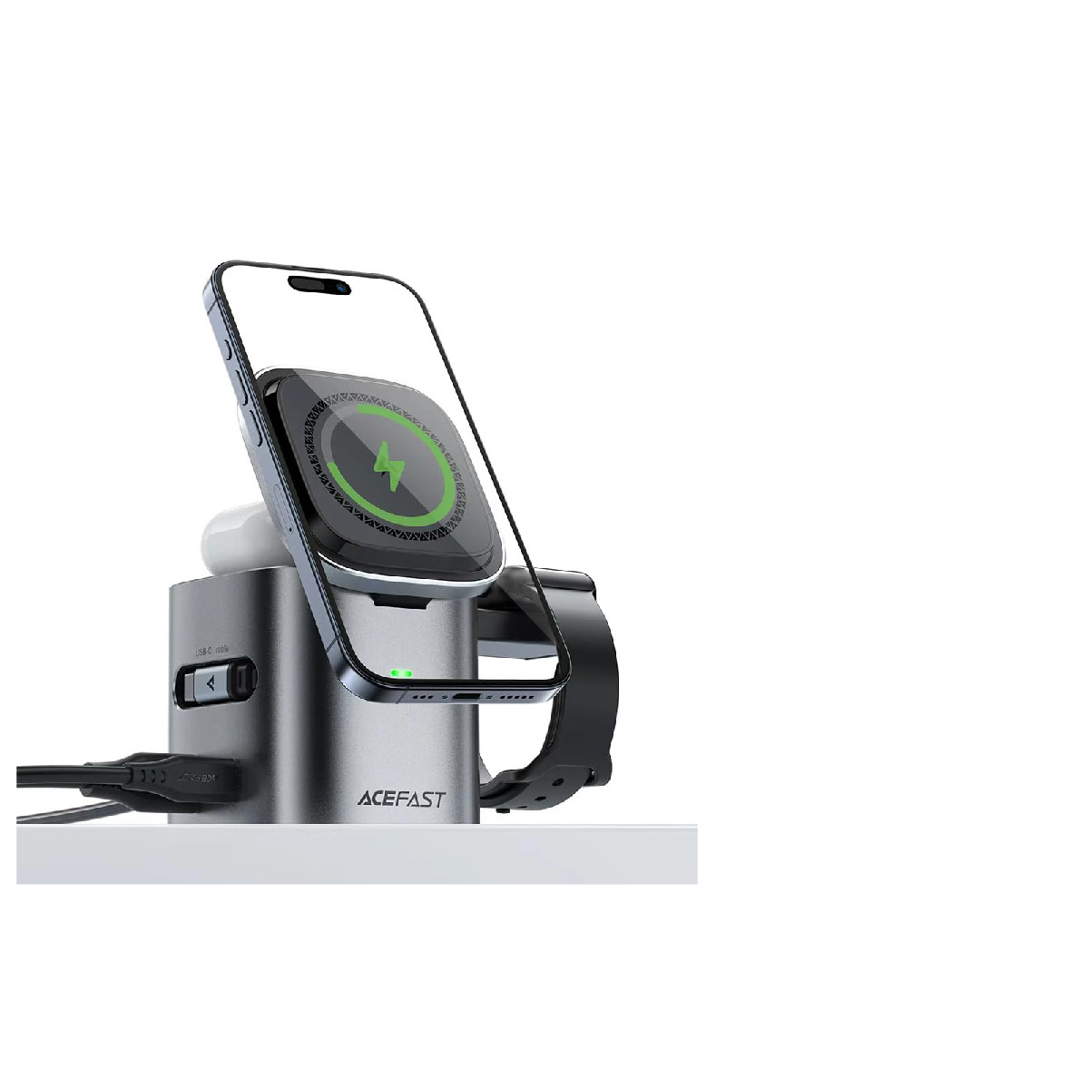 Acefast 6-In-1 80W Foldable Gan Wireless Charging Station For Iphone 17/16/15