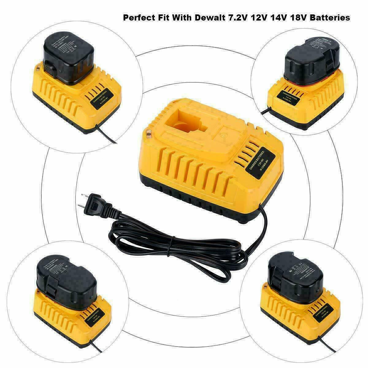 Fast Battery Charger DC9310 for Dewalt DC9096 7.2V-18V XRP Ni-Cd/Ni-Mh DC9098 US