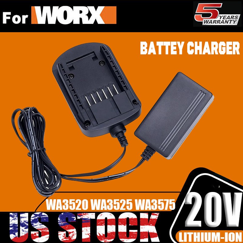 FOR WORX 18V 20V Lithium Ion Battery Charger WA3520 WA2575 WA3525 WA3575 WA151