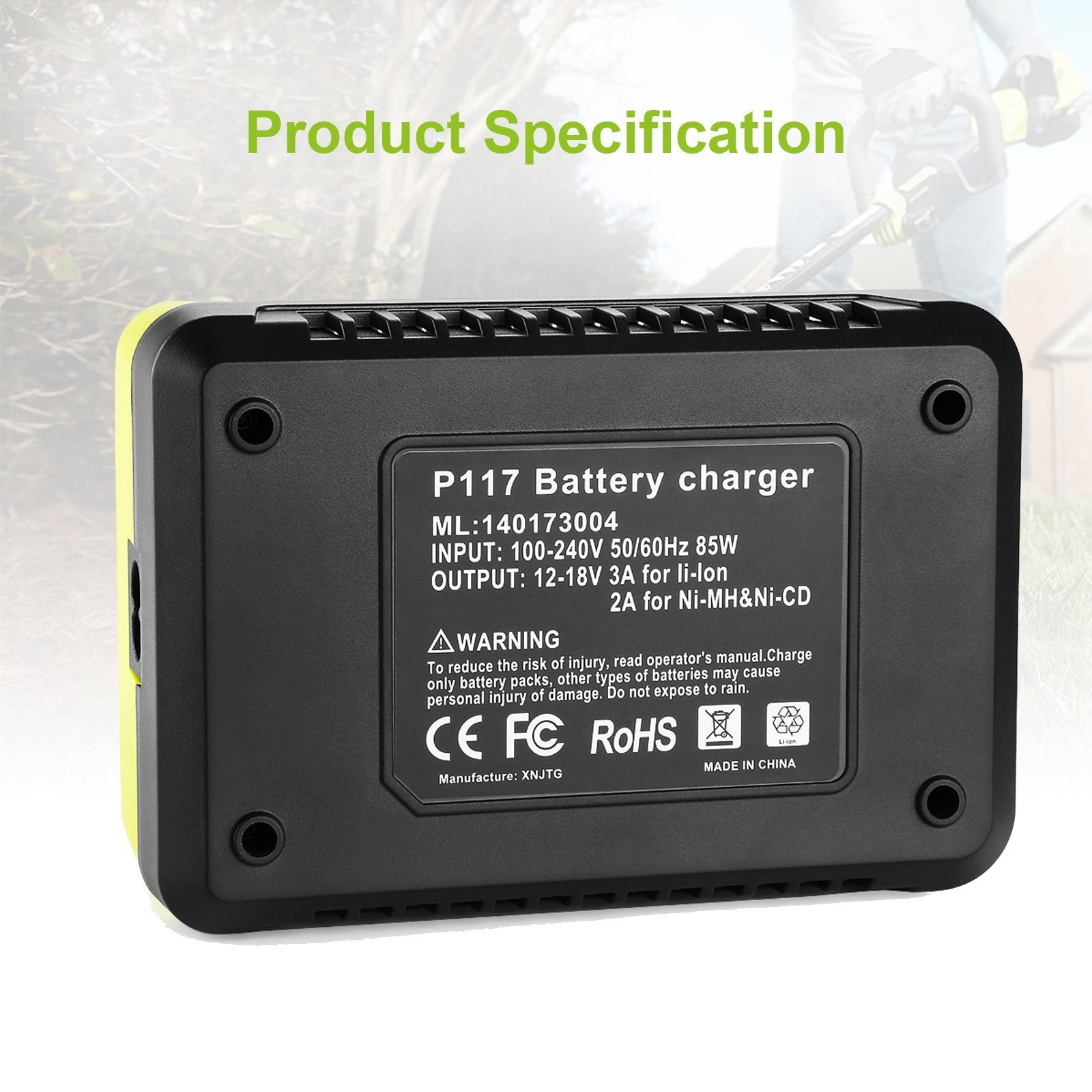 NEW P117 Rapid Charger for Ryobi 18V One+ Plus Batteries P108 P189 P190 PBP004