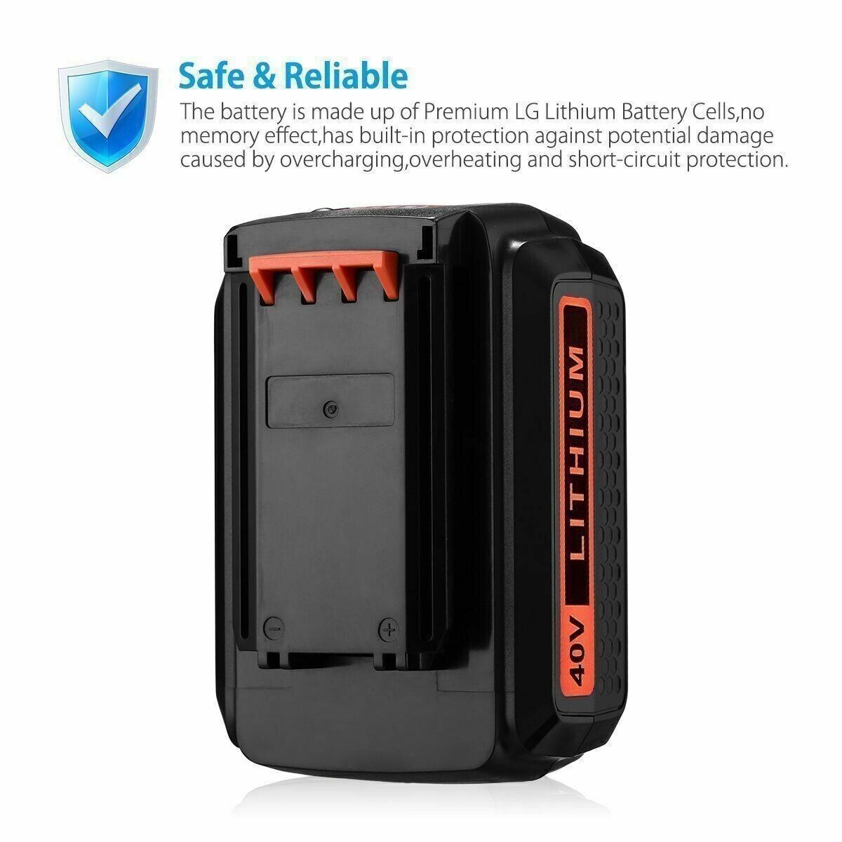 2Pack 4.0Ah Battery for Black and Decker 40V Max Lithium LBX2040 LBXR36 LSW36