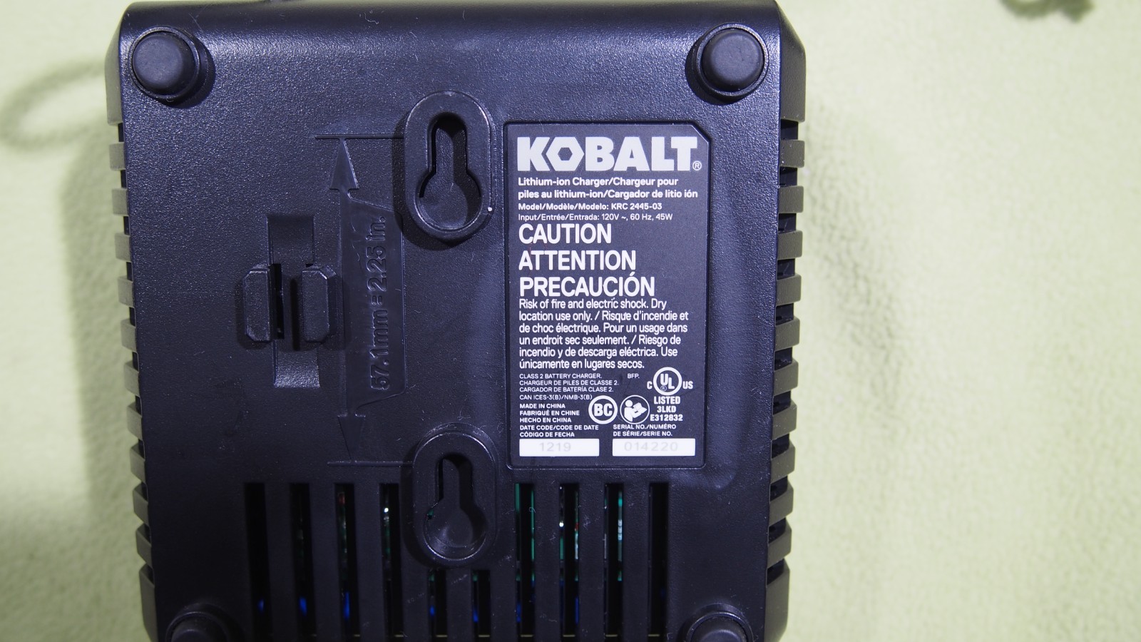 *** No Freight*** NEW (other) Kobalt lithium-ion charger KRC 2445-03