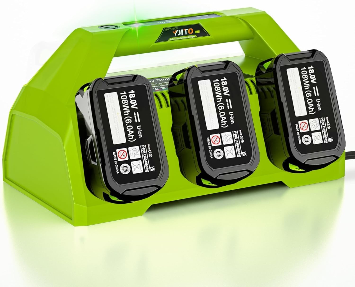 Ryobi 18V Battery Charging Station-6Port Simultaneous Fast Charger for ONE+Tools