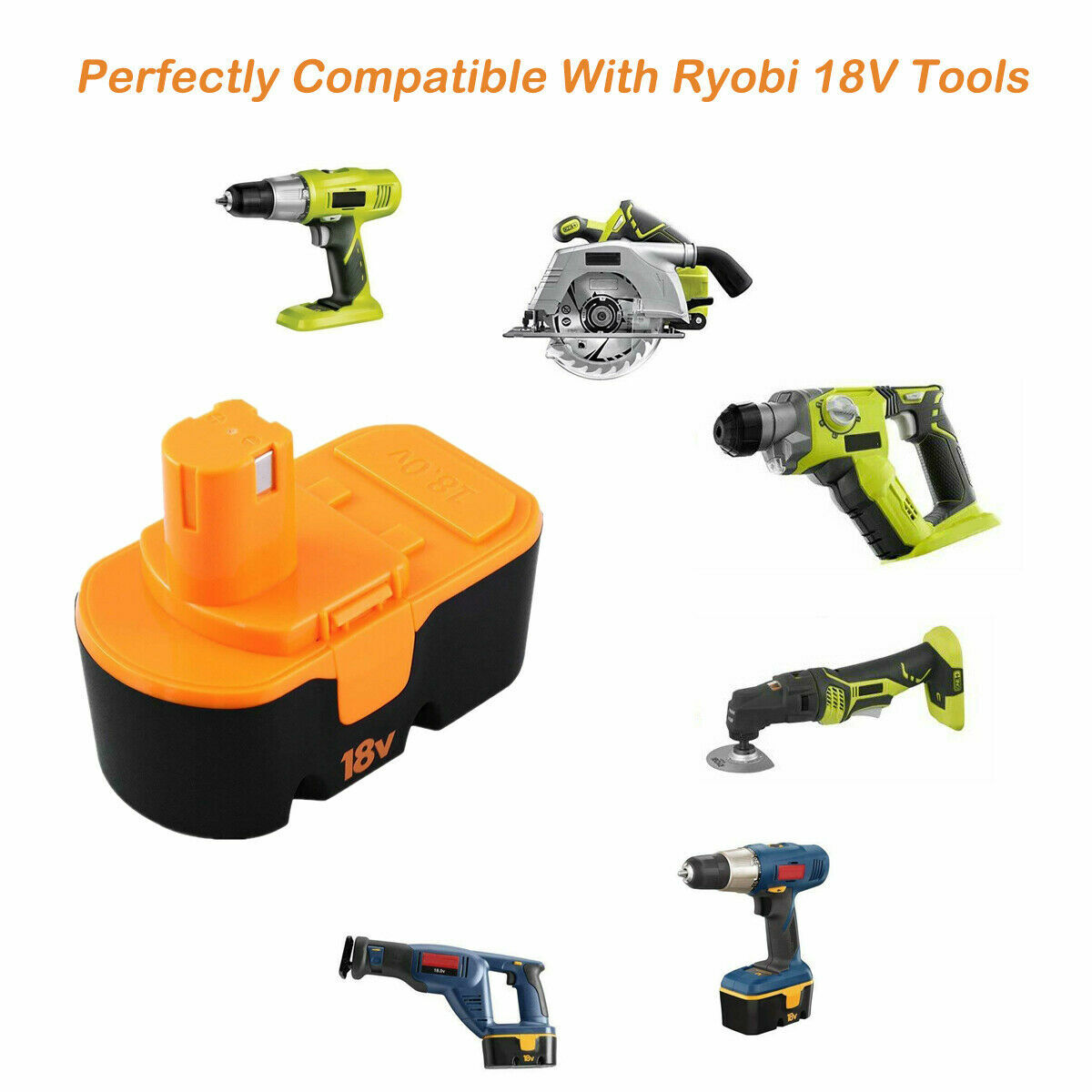 NEW For Ryobi 18V P100 PLUS 4800mAh 18 Volt NI-MH Battery P101 13022 ABP18