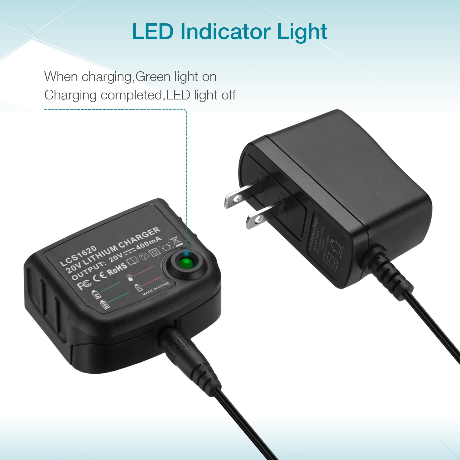 Charger for Black & Decker LCS1620 20V Lithium Battery Charger FOR LBXR20