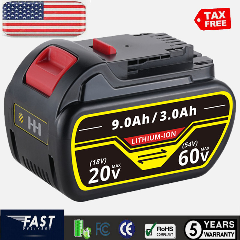 9.0Ah For DEWALT 20V/60V MAX FLEXVOLT Lithium-ion Battery DCB609-2 DCB612 DCB606