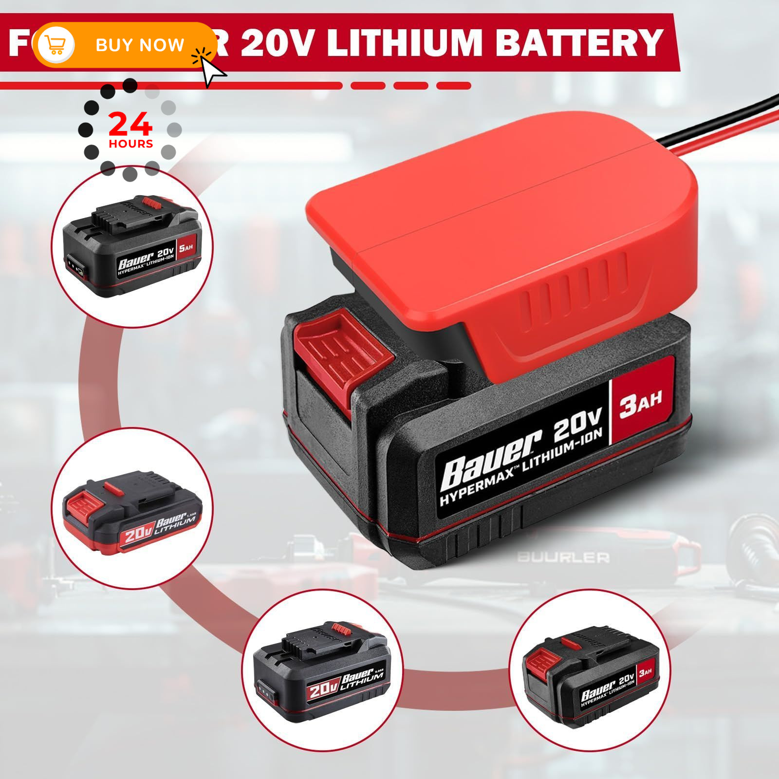 TPDL Power Wheels Adapter for Bauer 20V Battery, DIY Adaptor 20V…