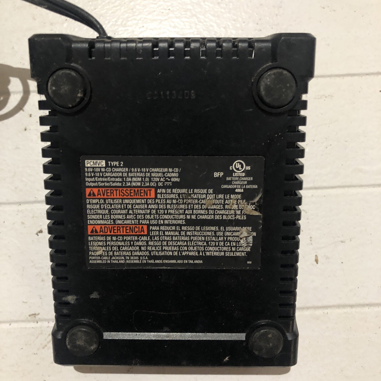 Porter Cable Battery Charger PCMVC Type 2 9.6 -18V NICD