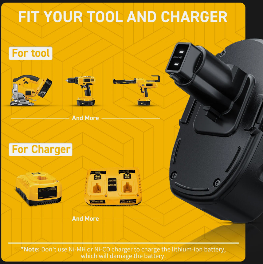 6.0Ah Lithium-Ion Battery for DeWalt DC9096 XRP 18Volt DW9095 DC9098 DC9099 tool