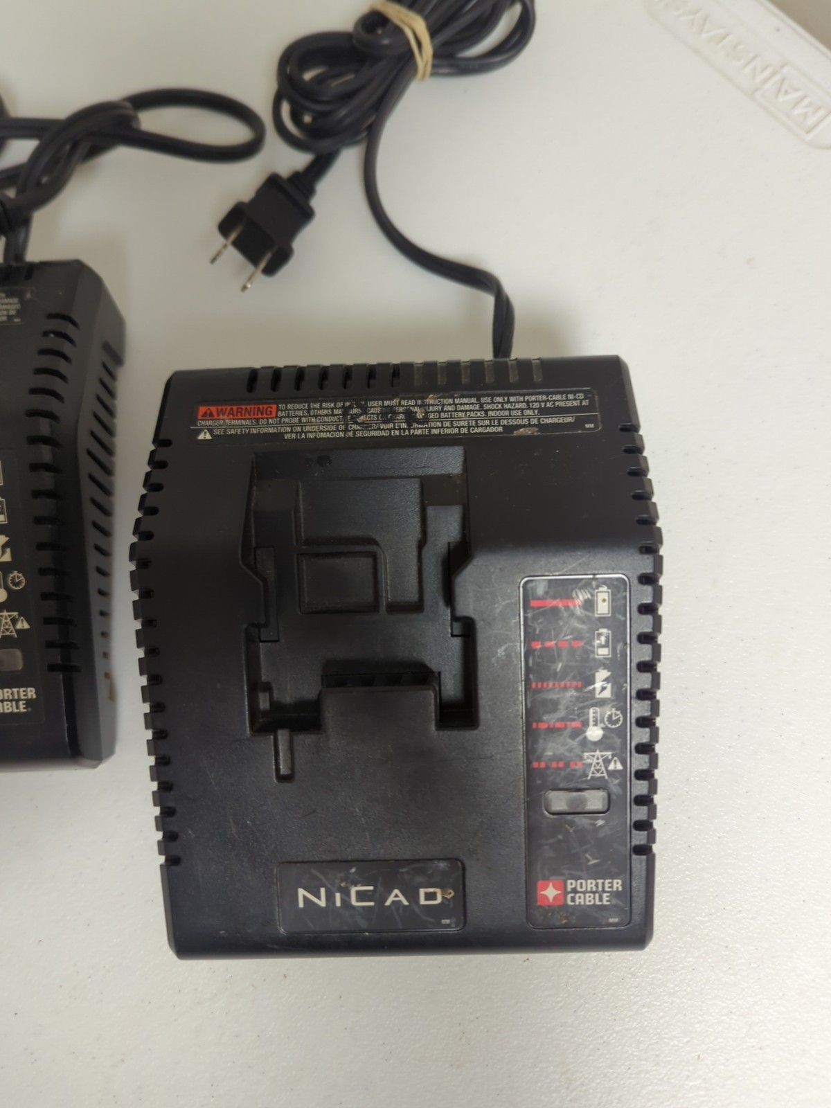 Lot Of 2 Porter Cable NICAD Ni-Cd Battery Charger PCMVC Type 2 & Type 1 9.6-18V