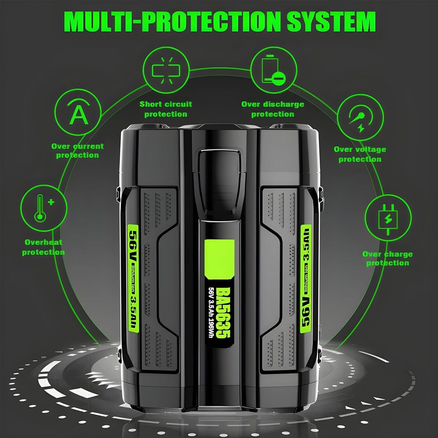 56V 9Ah Lithium-Ion Battery For EGO Power+ 56volt BA5600 BA4200 BA2800T BA1400T