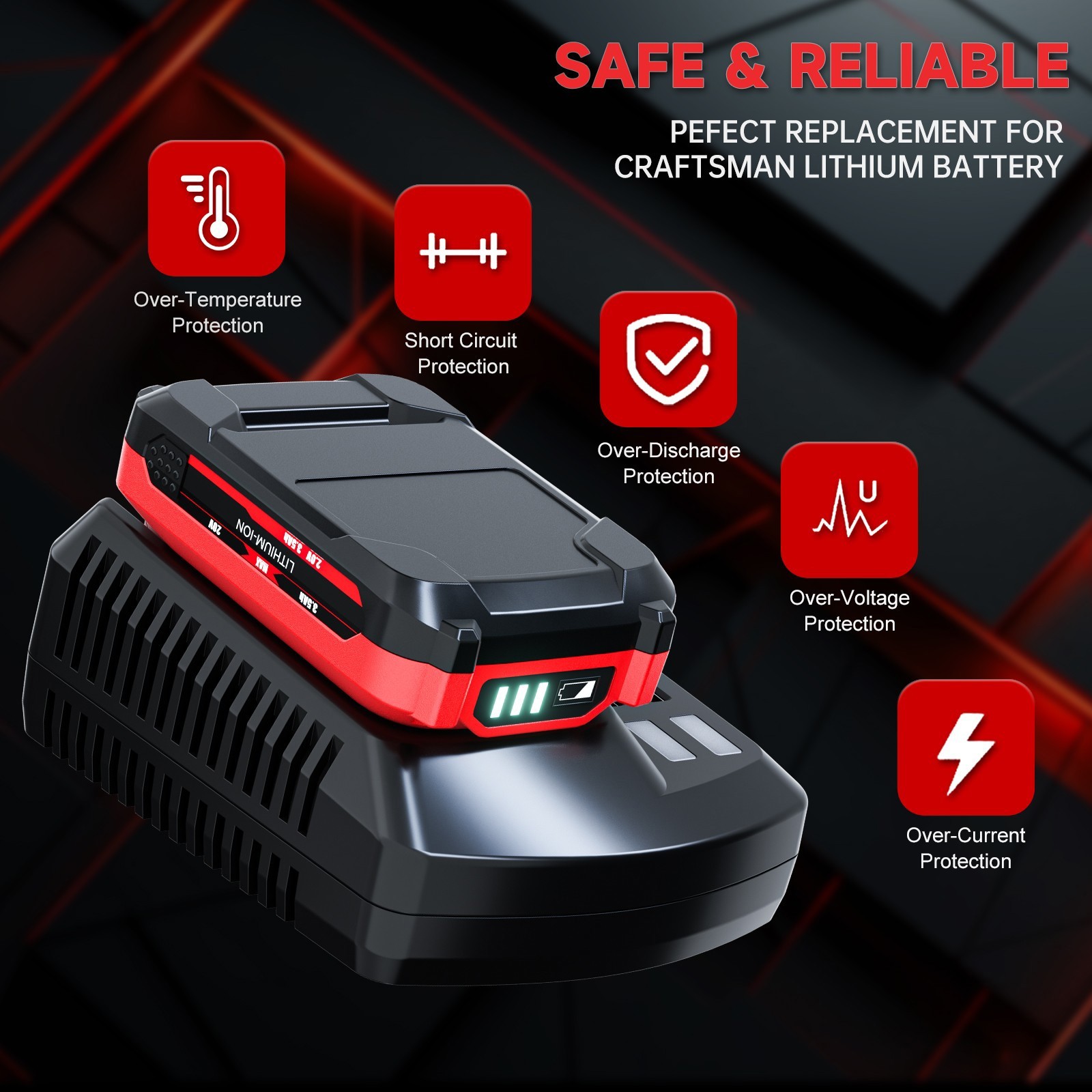 V20 20 Volt MAX Lithium Battery / Charger CMCB204 CMCB202 CMCB203 For Craftsman