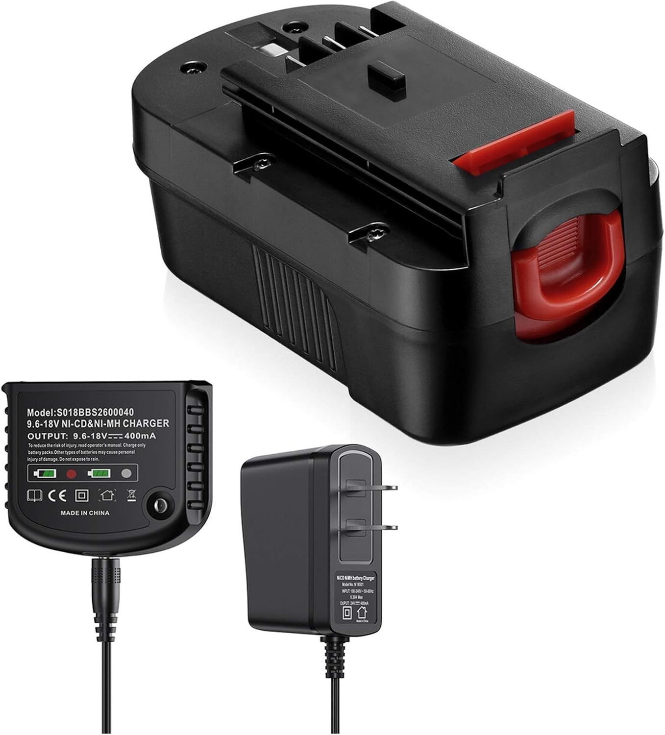 4000mAh Replacement Battery + Charger for Black+Decker 18V
