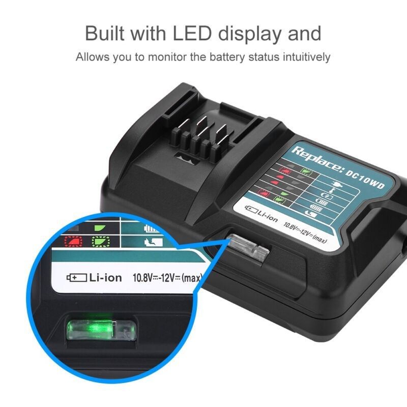 Fast Charger for MAKITA 10.8V/ 12V DC10WD DC10SB DC10WC BL1015 BL1016 BL1021B
