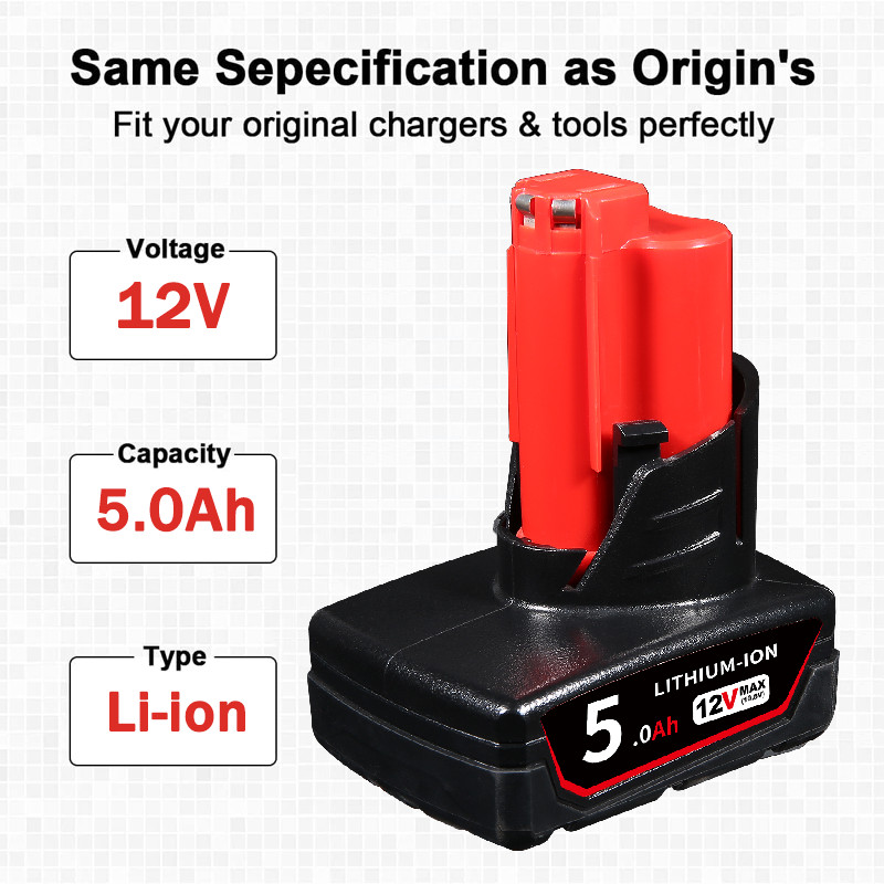 1Pack For Milwaukee 12V M12 Battery Lithium M12B6 M12B5 48-11-2460 / Charger