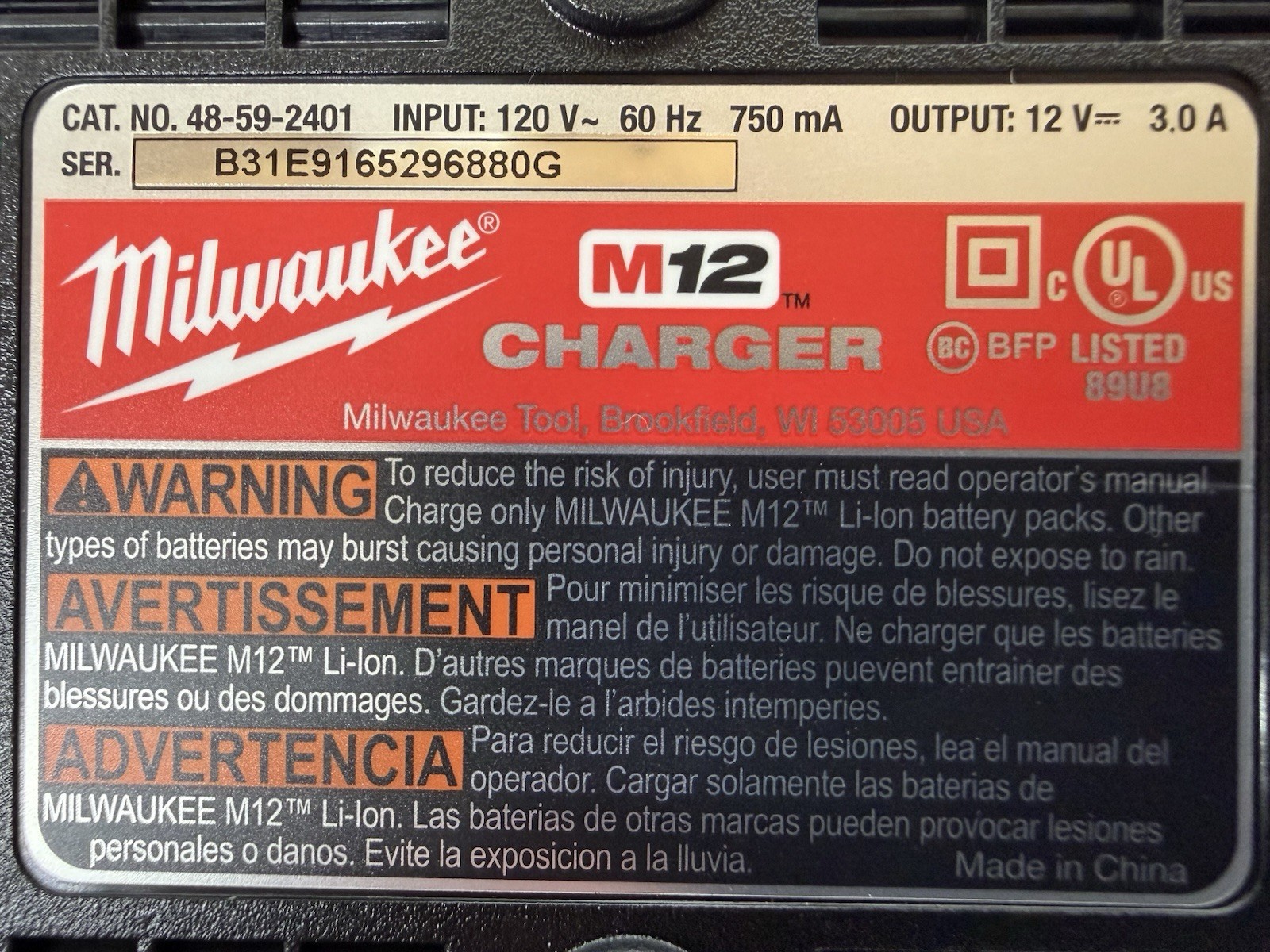 Lot Of 4 Milwaukee M12 Chargers Model 48-59-2401 And Milwaukee Soft Case