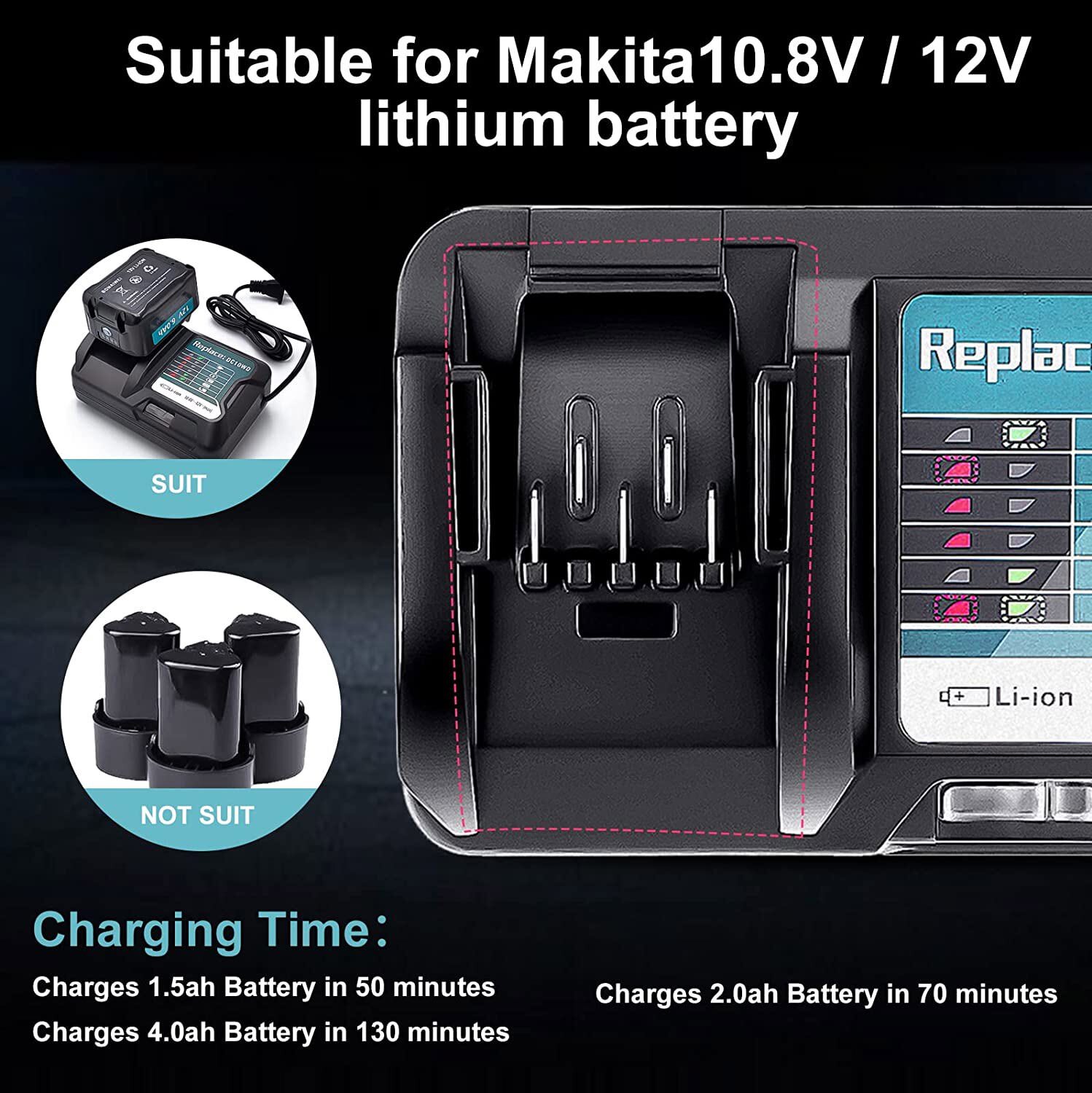 For Makita CXT 12V MAX Li-ion Battery Charger BL1041B BL1021 1016 10.8V DC10WD
