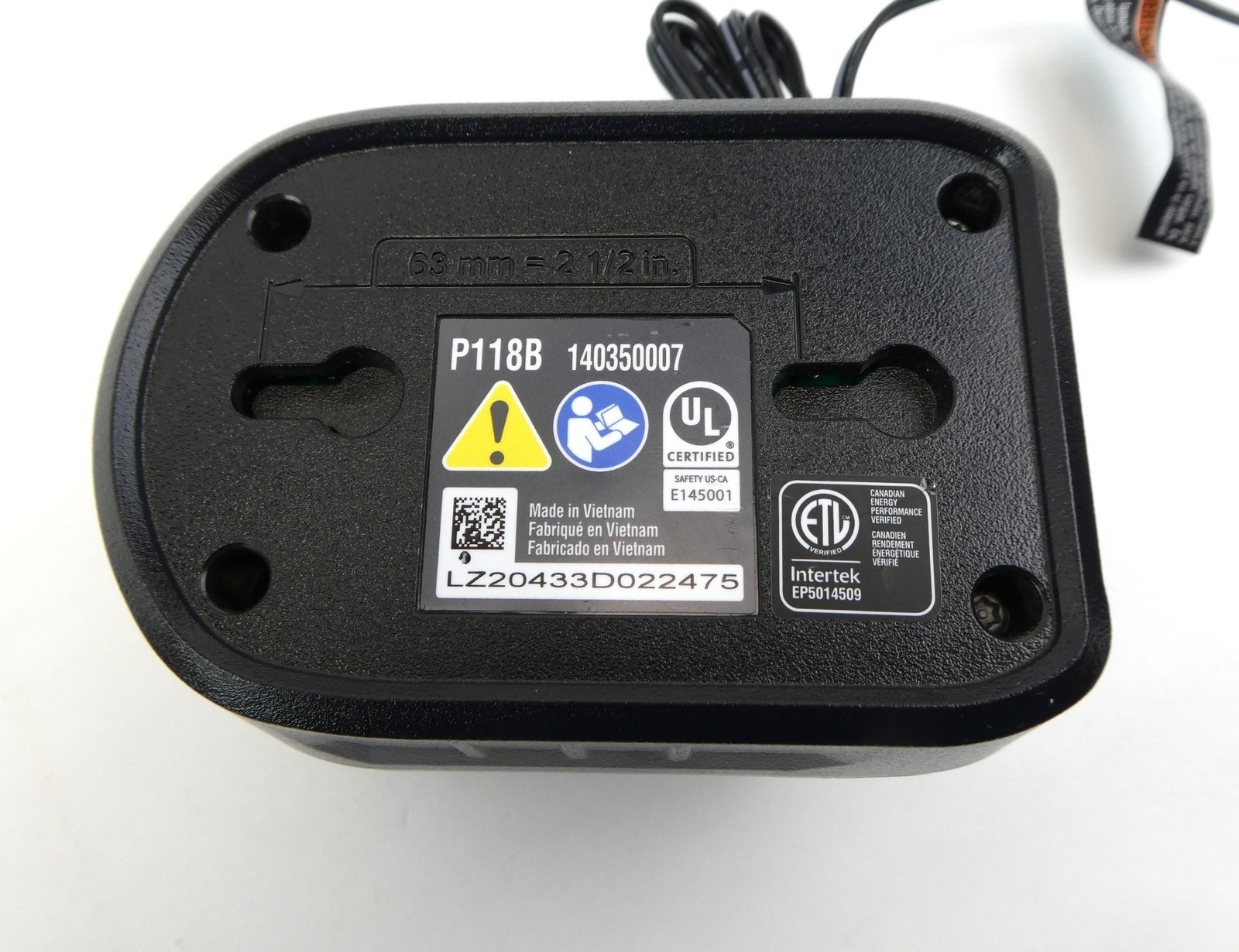 Ryobi P118B One+ Lithium+ 18V Lithium Ion Battery Charger 140350007