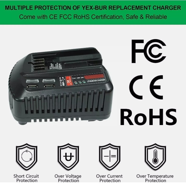 Battery Charger For CRAFTSMAN CMCB104 V20 20V MAX 20-Volt Li-Ion Tool CMCB100