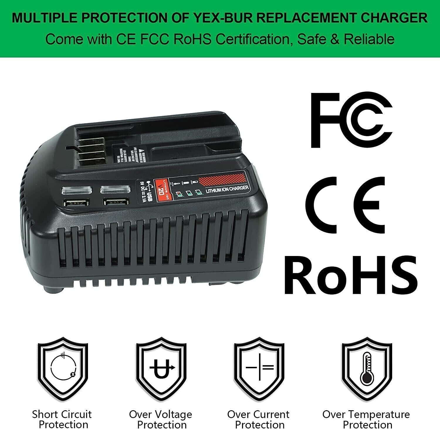 20V Fast Charger CMCB104 For Craftsman V20 Lithium-ion Battery CMCB204 CMCB202
