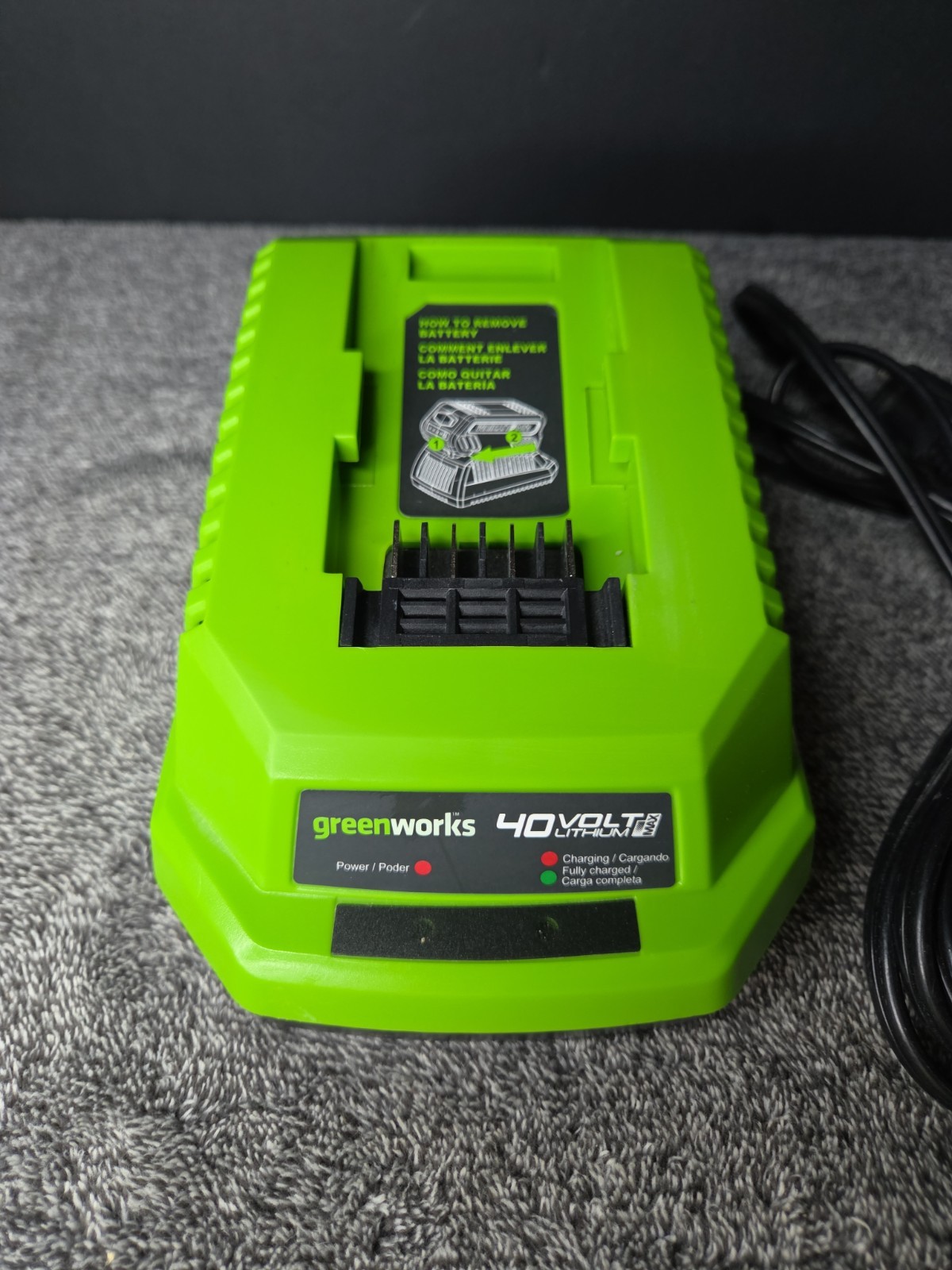 Greenworks 40 Volt Battery Charger Lithium Max OEM Charger VGC
