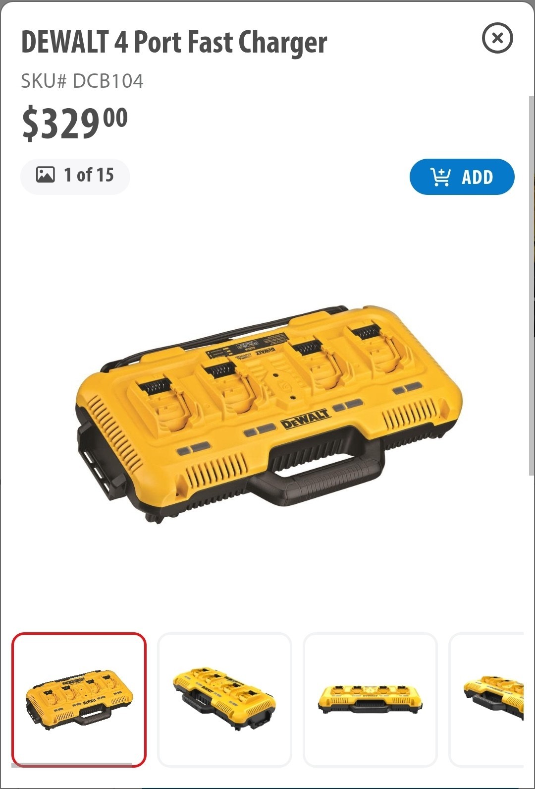 ⭐️NEW⭐️ DeWalt 12V/20V/60V MAX 4-Port Fast Charger DCB104