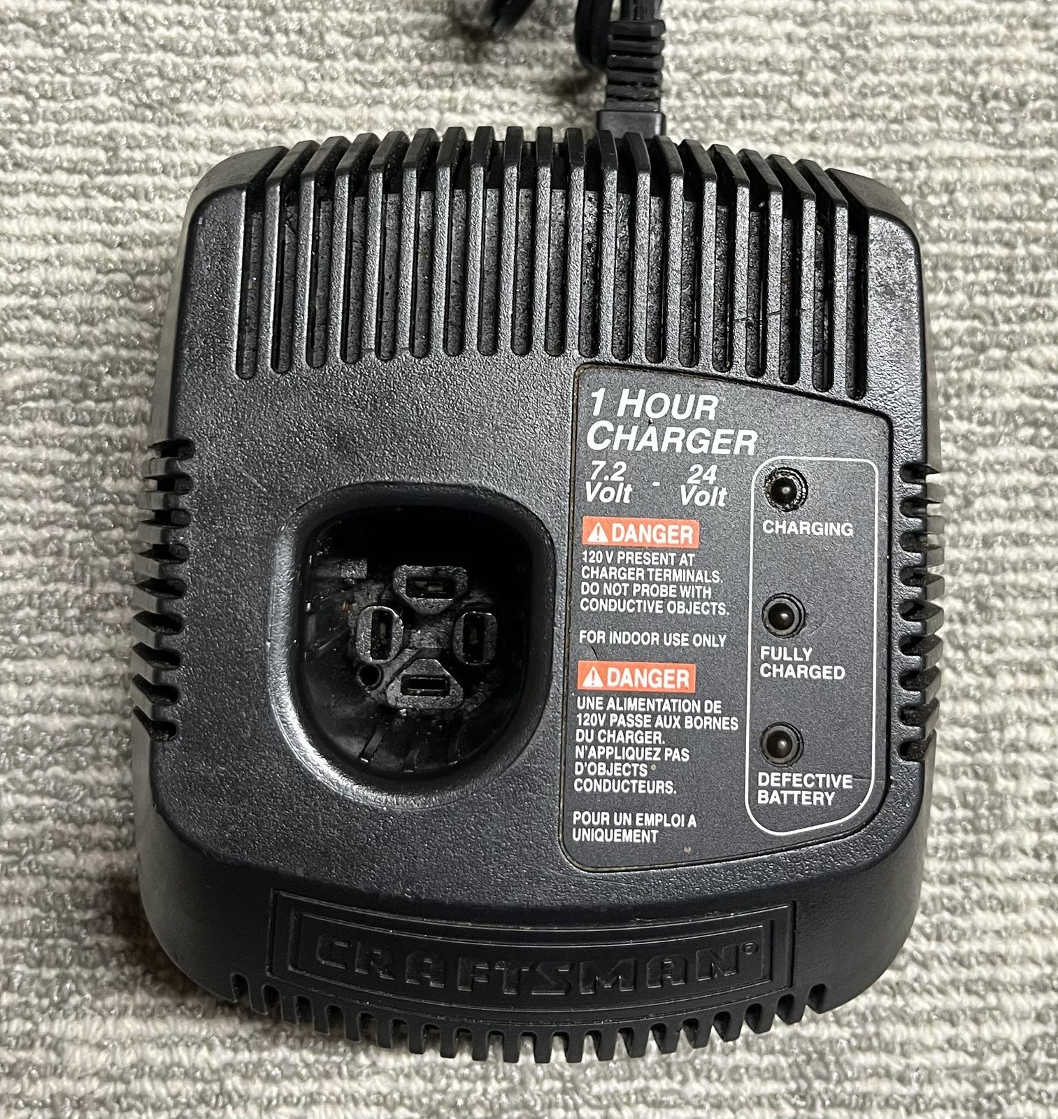 Craftsman 1425301 One Hour Battery Charger 7.2-24V 120V AC Power Tool Black