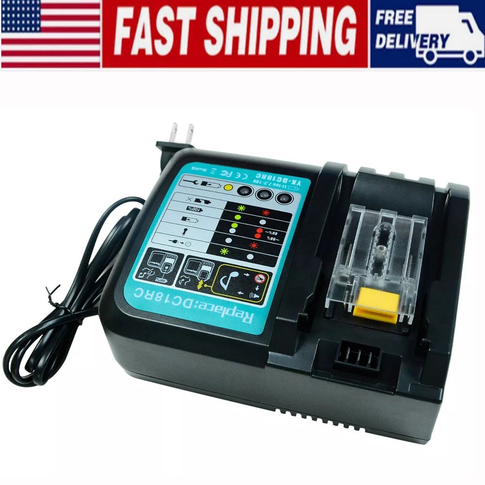 DC18RC Replacement Charger For Makita Lithium‑Ion 18V Battery BL1830