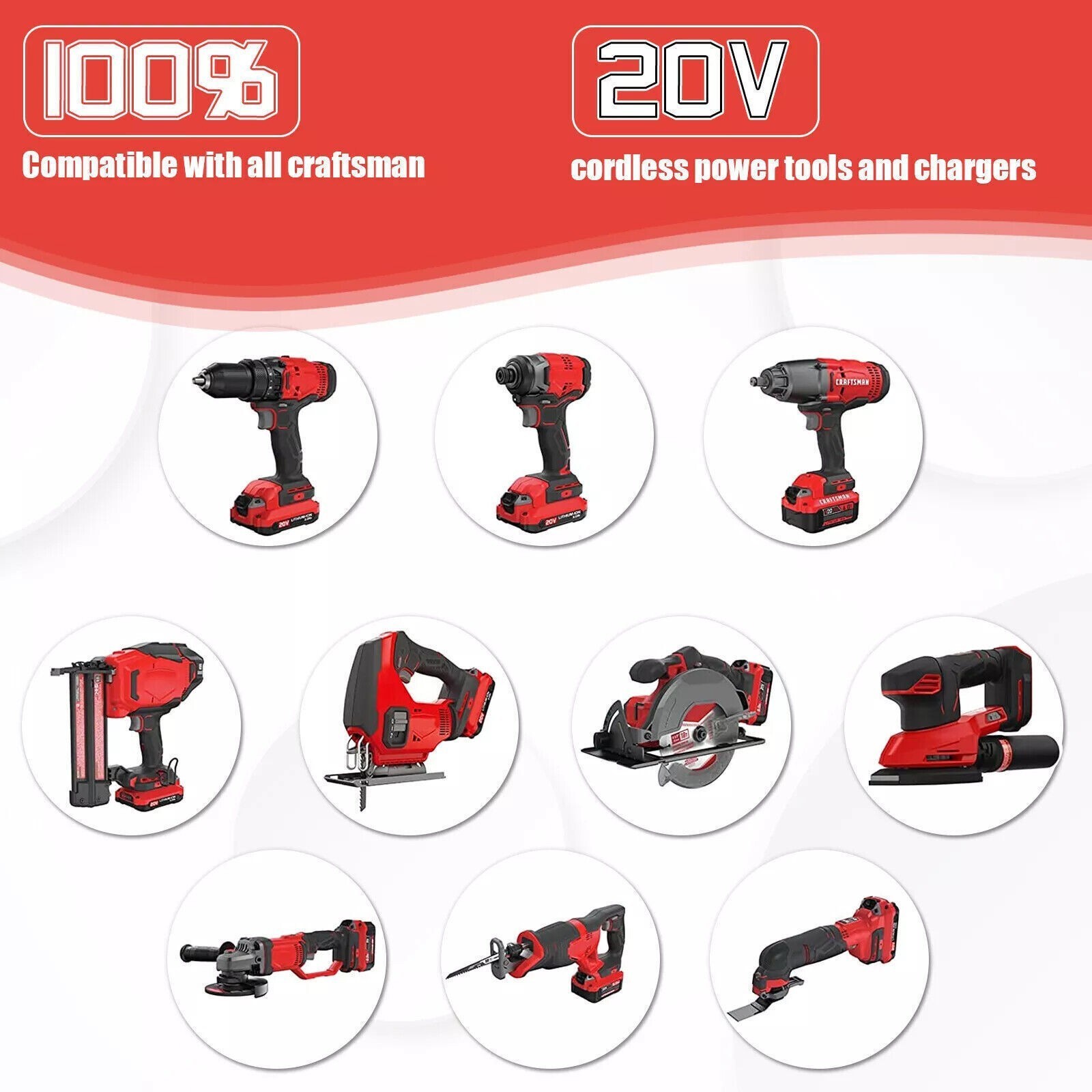 V20 20 Volt MAX Lithium Battery / Charger CMCB204 CMCB202 CMCB203 For Craftsman
