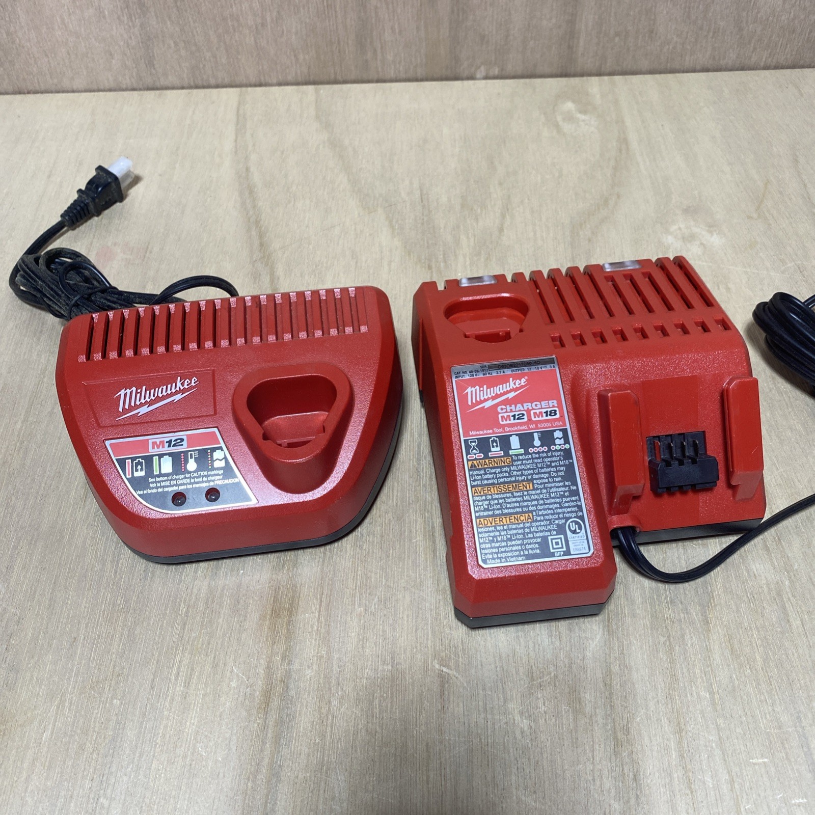 Milwaukee M12/M18 Charger + Milwaukee M12 Charger Genuine New