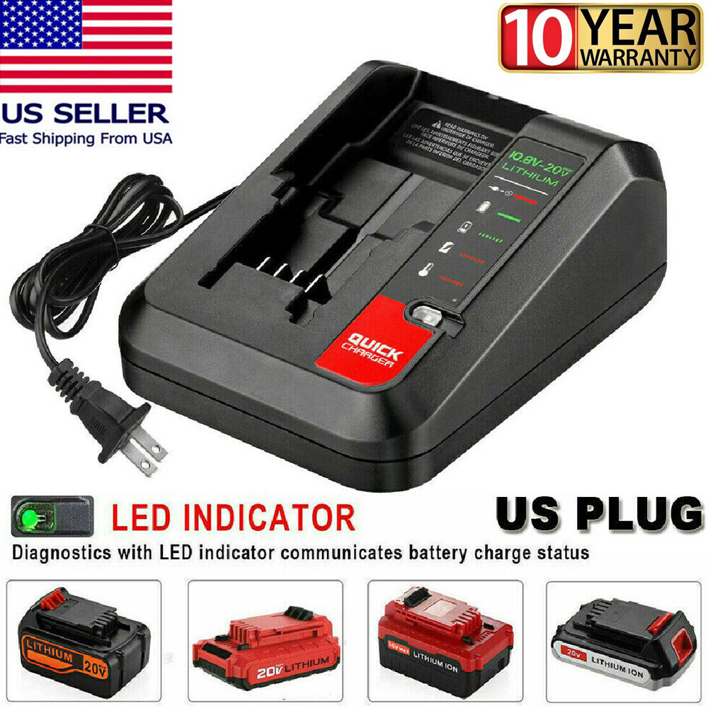 20V MAX Rapid charger for Black&Decker and Porter Cable 20 Volt Lithium Battery