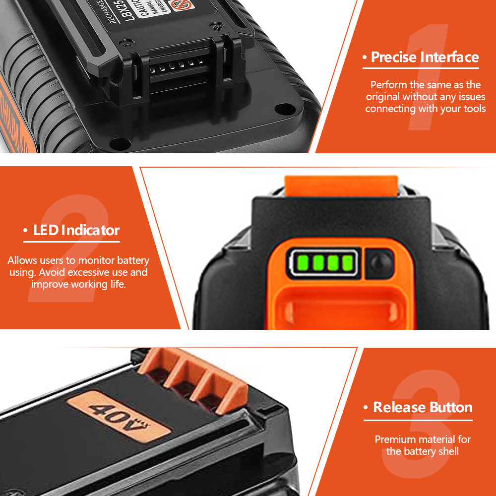 40V 4.0Ah Lithium Battery for Black and Decker 40 Volt /36v Max Weed Eater – NEW