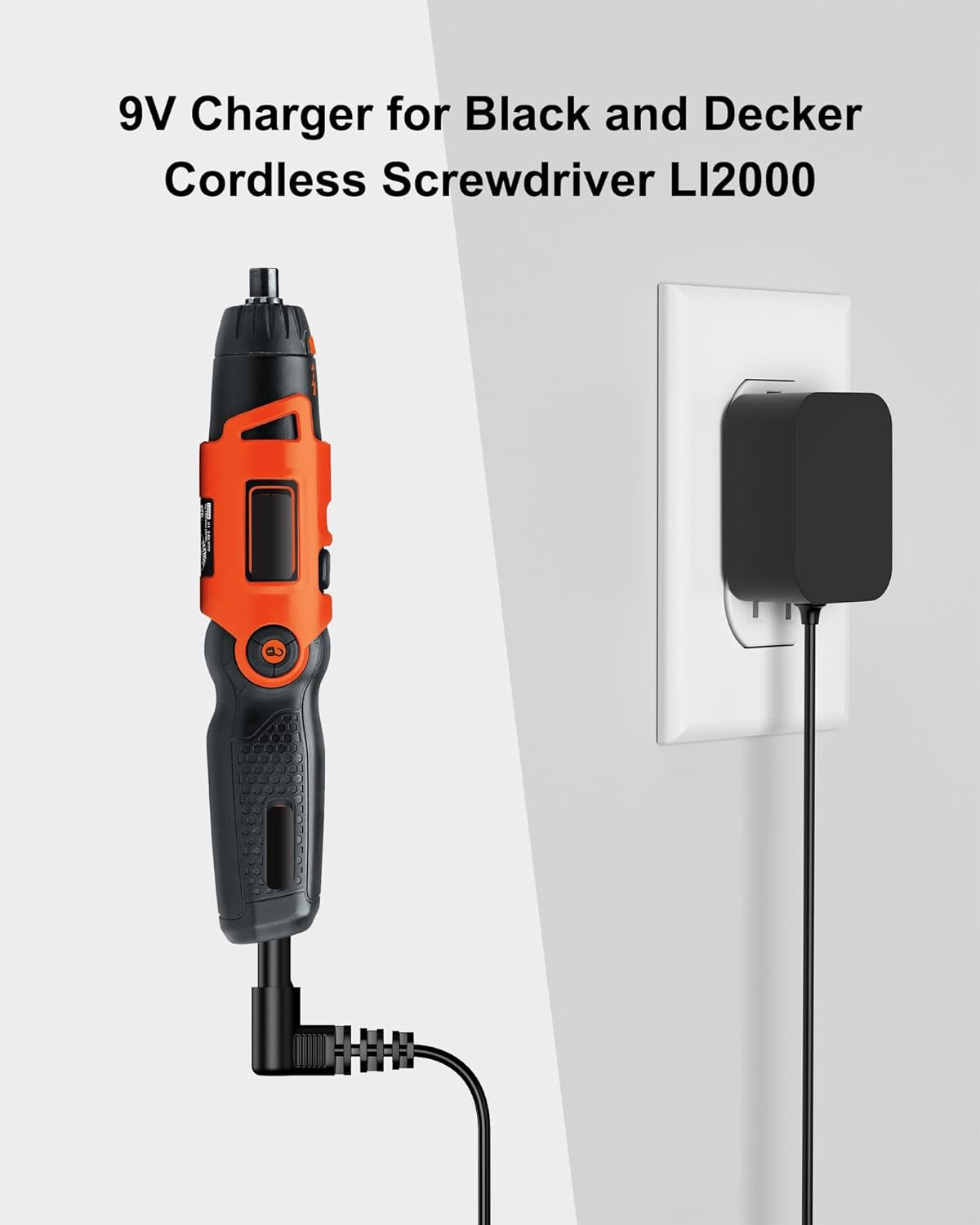 9V Charger for Black and Decker Screwdrivers LI2000 and LI3100 (Non-Type 2), Rep