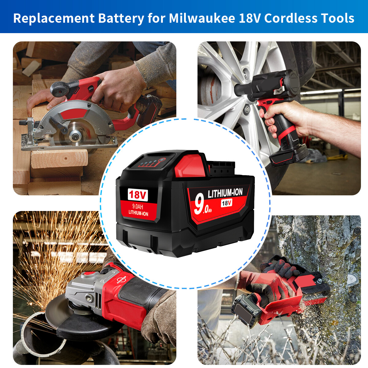2pcs For Milwaukee For M18 Lithium 9.0AH Extended Capacity Battery 48-11-1890