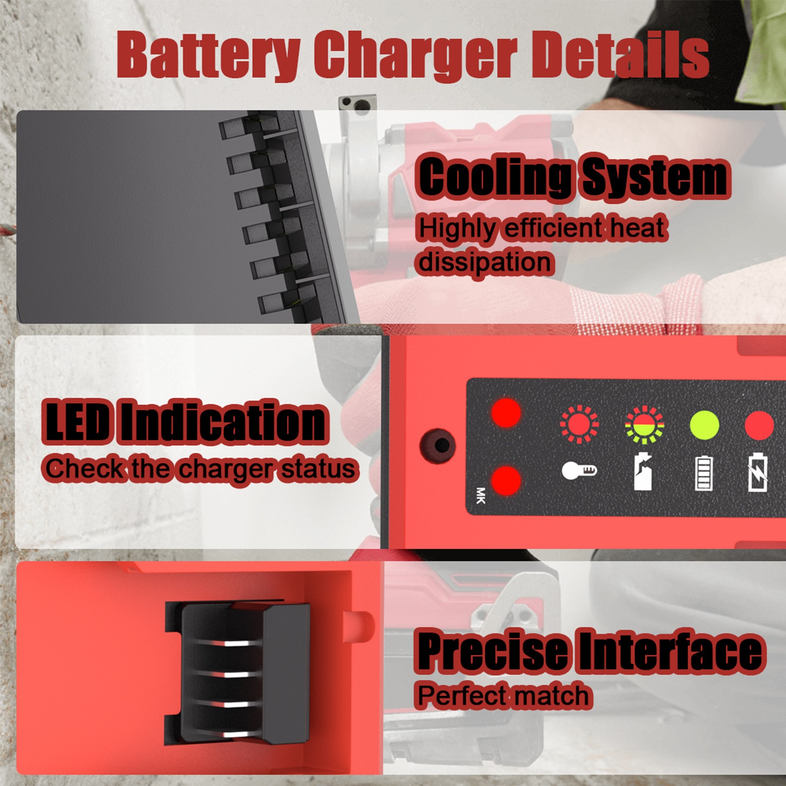 Dual Port Fast Charger for Milwaukee M18 – 18V Battery Station 48-59-1812
