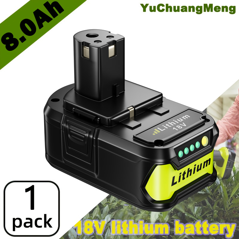 1Pack For RYOBI 18V 8.0Ah ONE+ Lithium Battery RBL1815 RBL1810 P108 P102 109