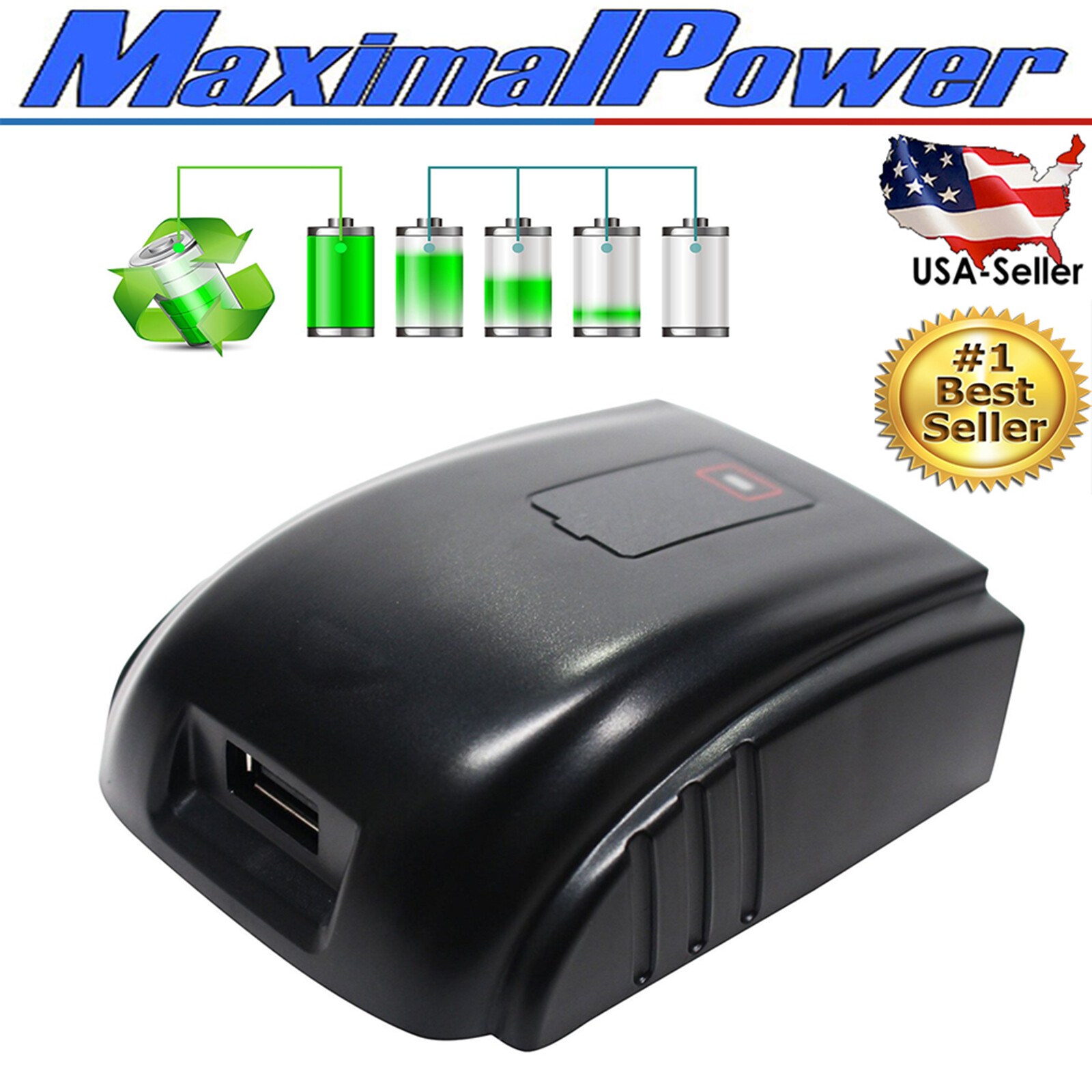 Non-OEM USB-Port Power Output Charger/Adapter For MILWAUKEE M18 18V Battery