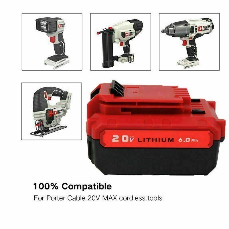 New 8.0Ah 20 Volt Lithium-Ion Battery for PORTER CABLE 20V Max PCC680L PCC685L
