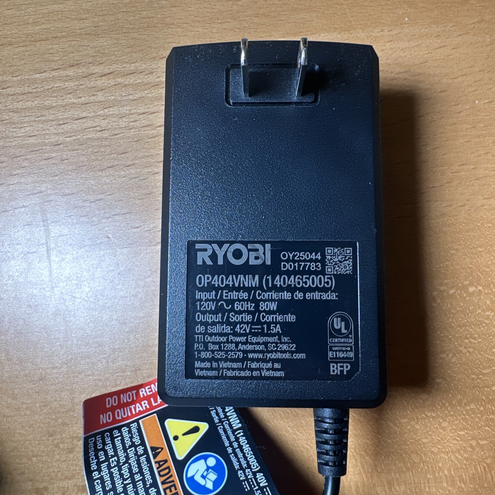 Ryobi OP404VNM 40V Lithium Battery Charger Genuine OEM Tested Working
