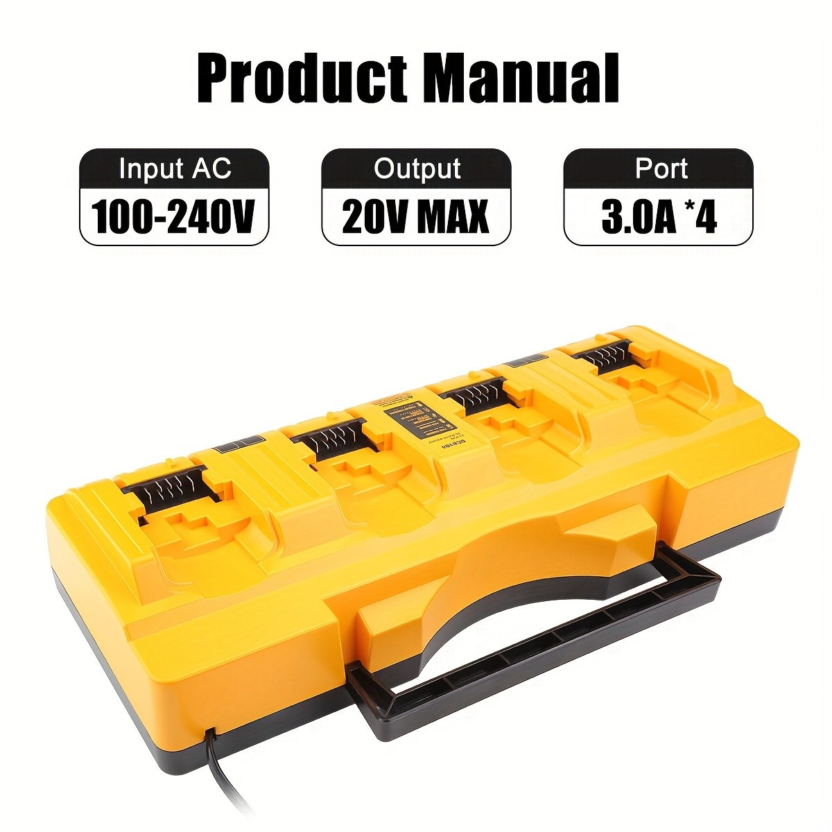 Fast Battery Charger Charging Station with Foldable Handle Lithium-ion