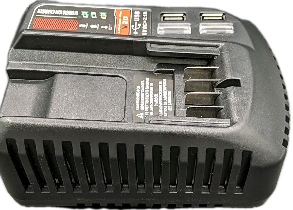 Battery Charger For Craftsman V20 Lithium Ion CMCB102 104 201 202 204 205, 2 USB