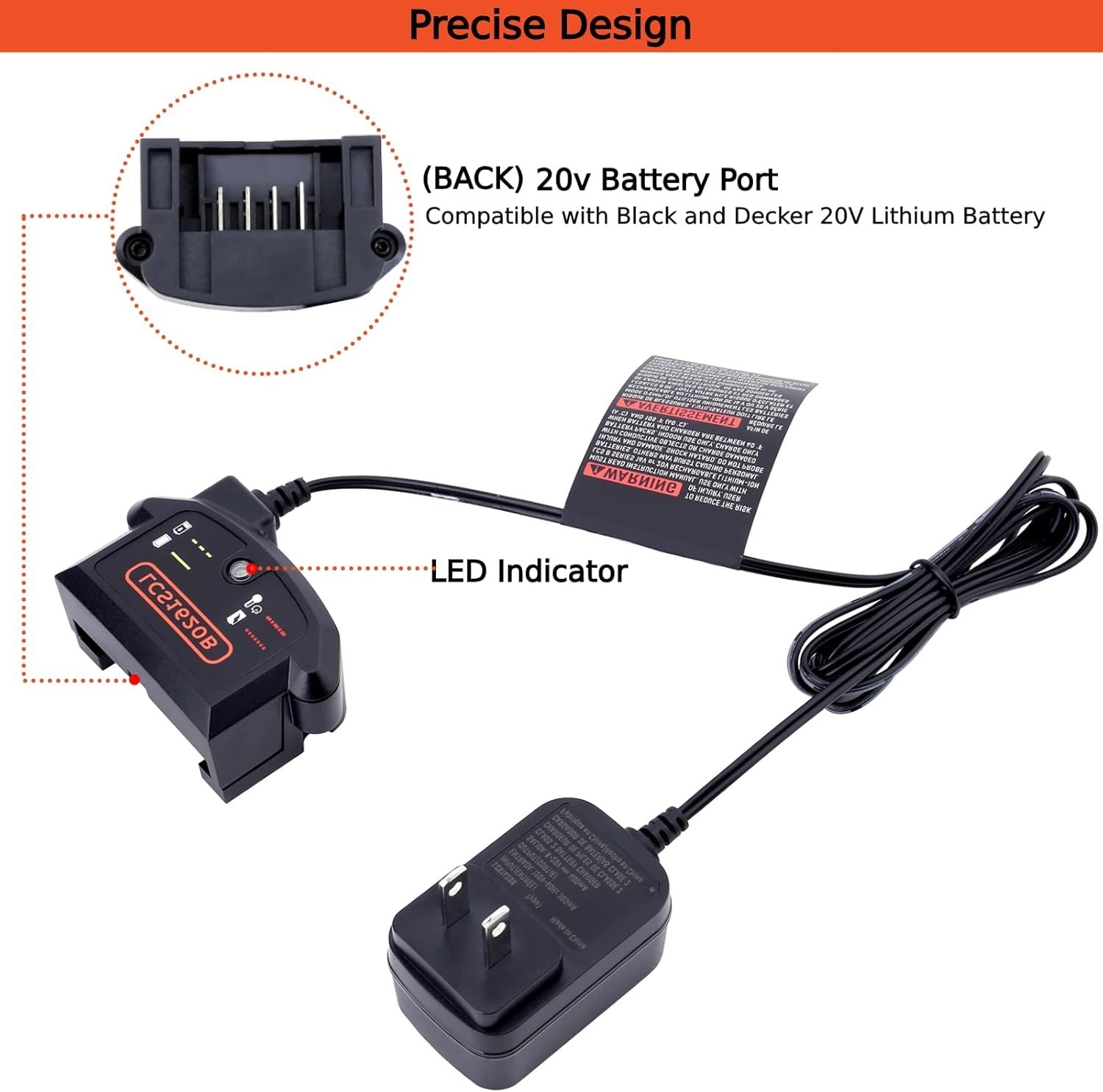 Tulepowceeng LCS1620B Charger Compatible with Black and Decker 20V 12V Max
