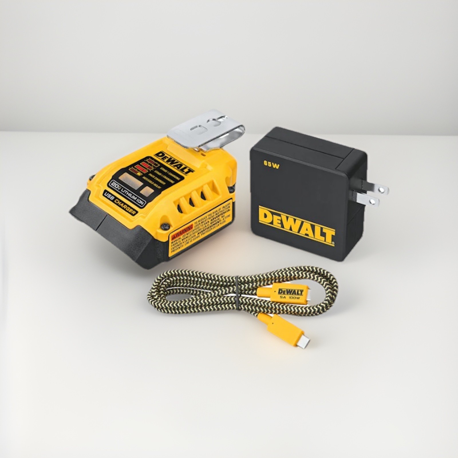 DEWALT DCB094K 20V USB-C Battery Charging Kit Adapter AC Wall Charger USB Cable