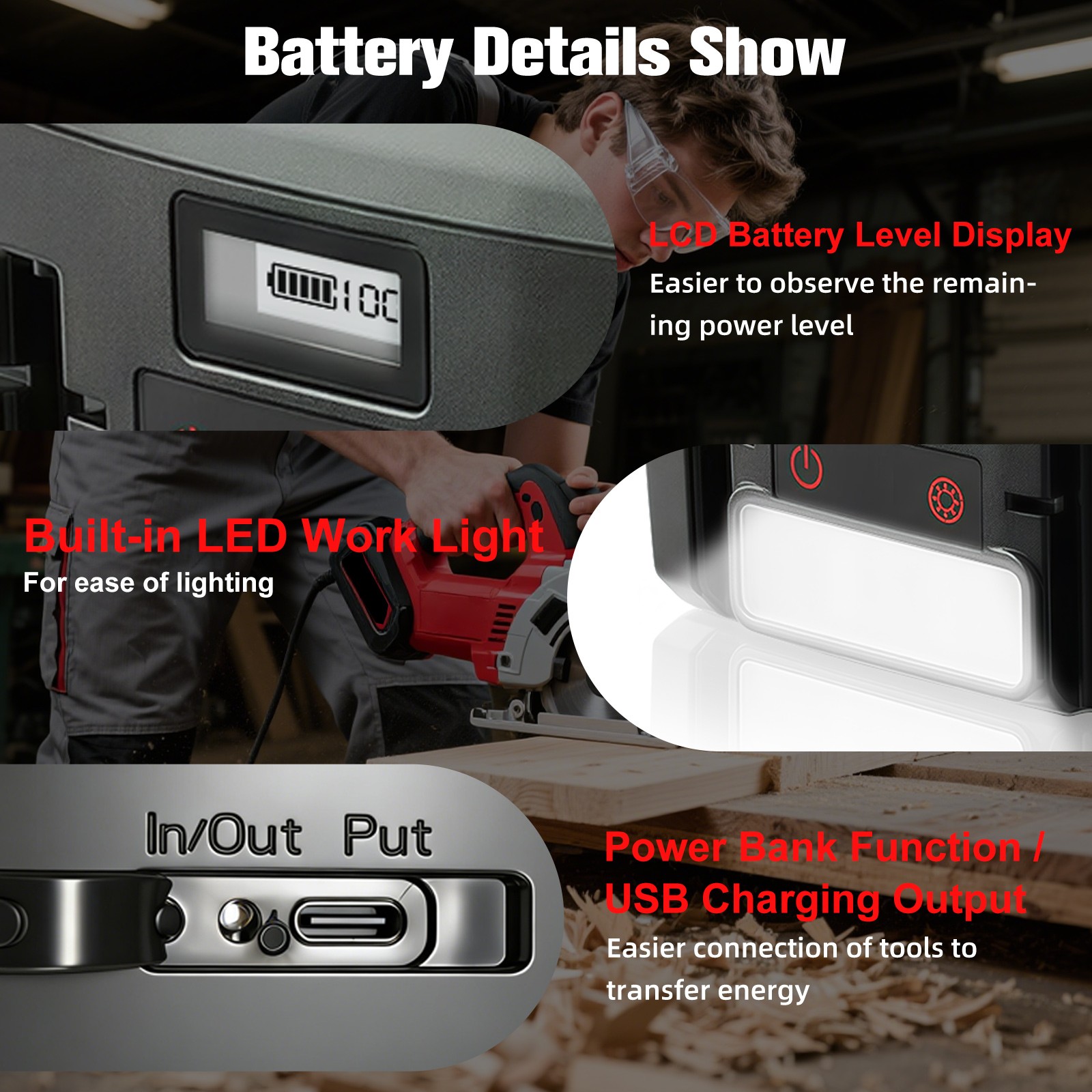 For Milwaukee for M18 Extended Lithium 8.0Ah LCD Battery /Dual Charger