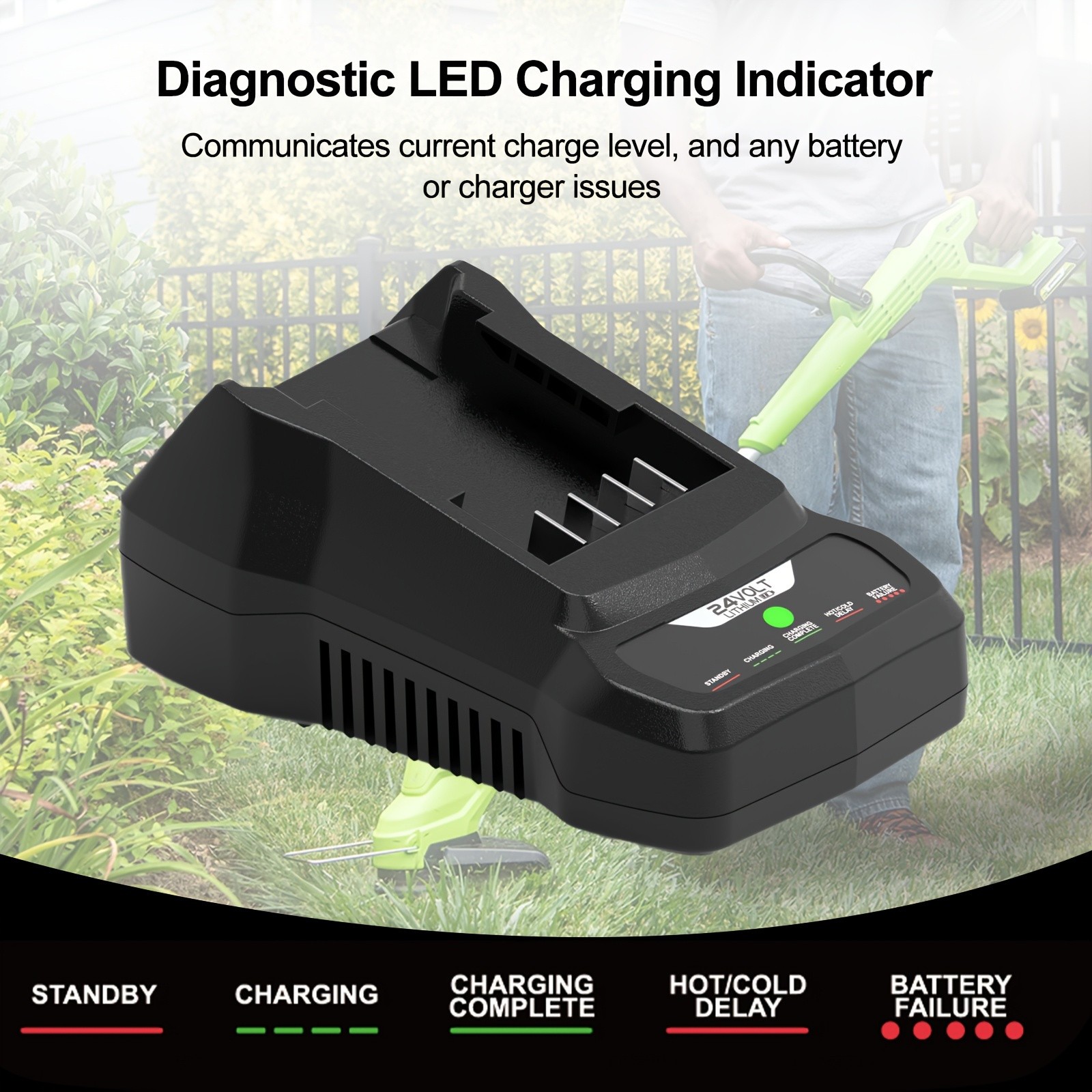 1 PCS 24V Lithium Ion Battery Charger for 24 Volt Max Power Tool Batteries