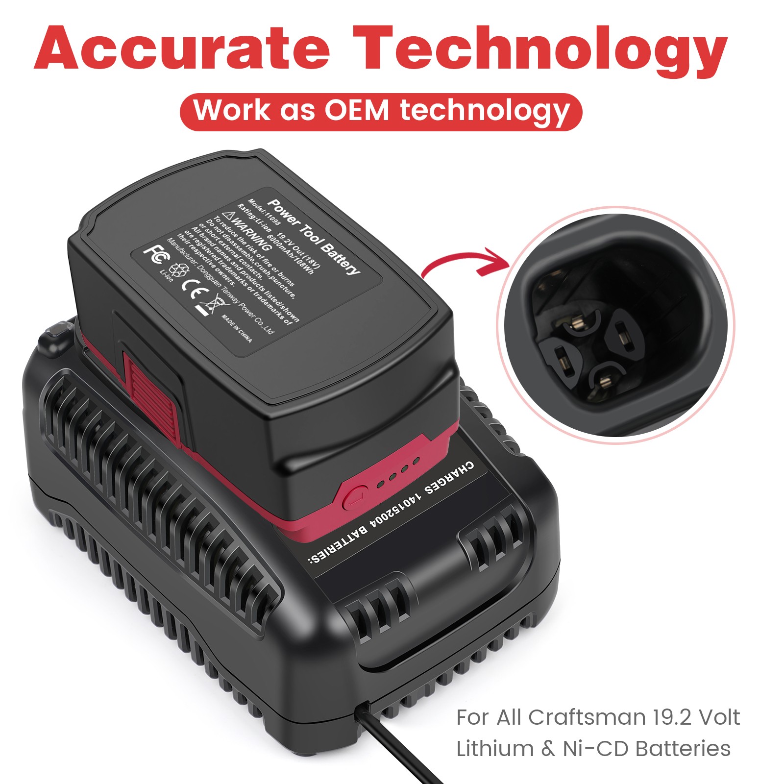 19.2V C3 Battery Charger for Craftsman C3 140152004 315.CH2030 315.CH2021 5336