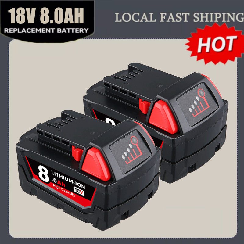 2PACK For Milwaukee For M18 Lithium 8.0AH Extended Capacity Battery 48-11-1860